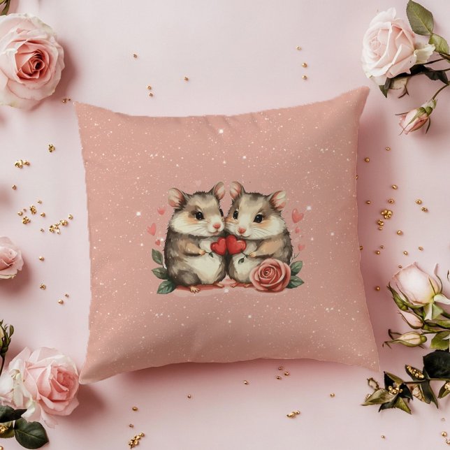 A Mouse Couple In Love Valentine Cushion (Creator Uploaded)