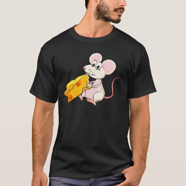 A mouse eating cheese T-Shirt (Front)