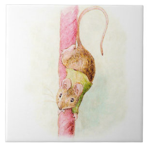 “A Mouse Ran Down the Bell Rope” by Beatrix Potter Tile