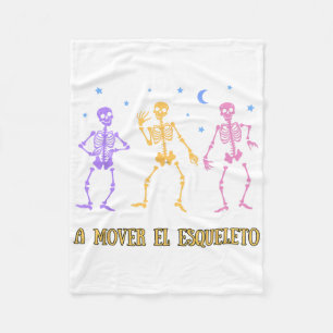 A Mover El Esqueleto Funny Spanish Halloween Fleece Blanket