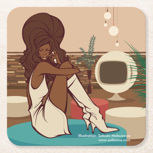 A Movie for Daddy Square Paper Coaster (Front)