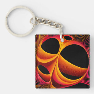 A Much Manipulated Mandelbrot Fractal Square Key Ring