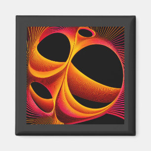 A Much Manipulated Mandelbrot Fractal Square Magnet