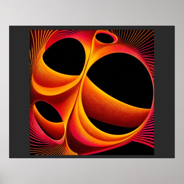 A Much Manipulated Mandelbrot Fractal Square Poster (Front)