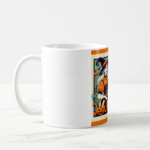 a mug baking Halloween sweets of various designs