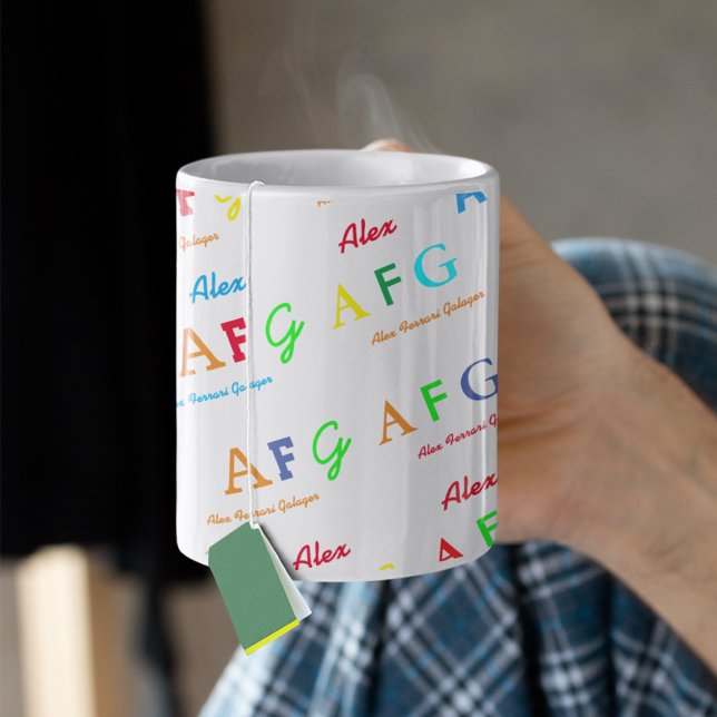 A Mug Full Of Colour Letters Custom Name (cool colorful pattern)