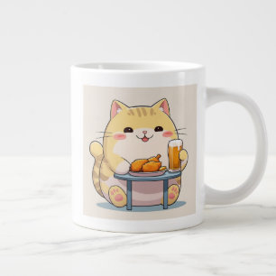 a mug with a cute cat illustration