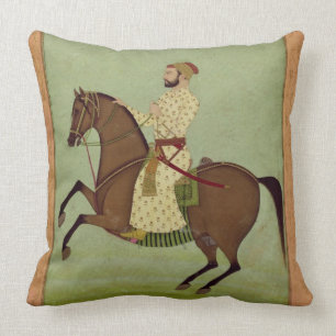 A Mughal Noble on Horseback, c.1790, from the Larg Cushion