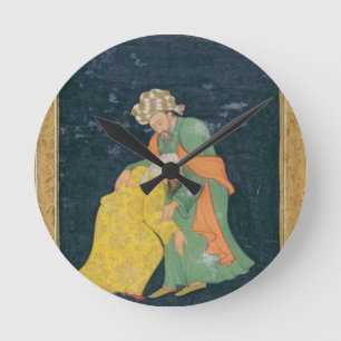 A Mullah bowing down to a man in Iranian dress who Round Clock