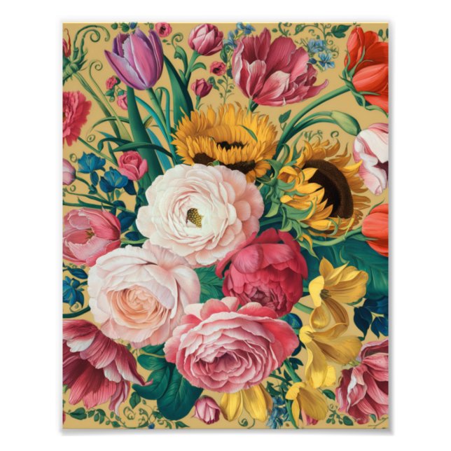 A Multi Colours Flowers  Photo Print (Front)