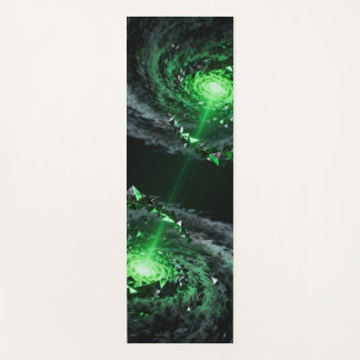 A multifaceted storm of emerald and ebony colours yoga mat