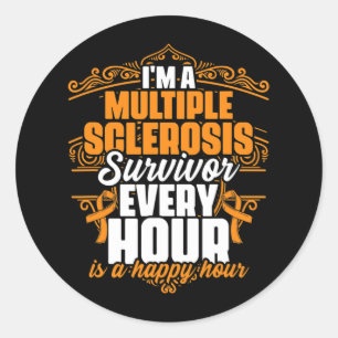 A Multiple Sclerosis Survivor Support Ms Awareness Classic Round Sticker