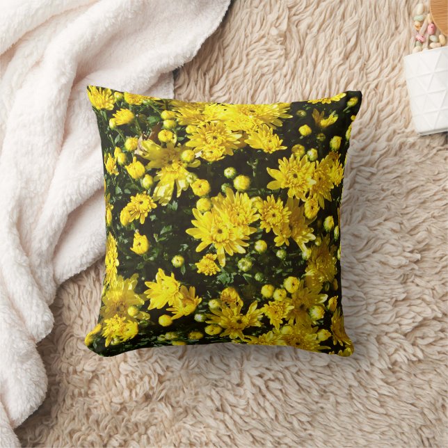 A Multitude of Yellow Mums Cushion (Blanket)