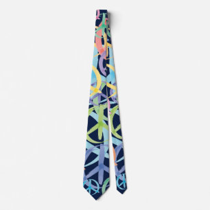 A Multitude Peace Symbols Tie