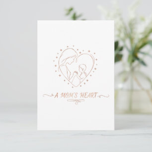 A Mum's Heart   Elegant Rose Gold Mother and Child Thank You Card