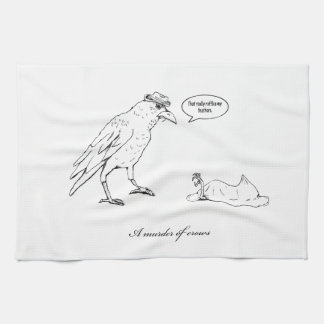 A murder of crows tea towel