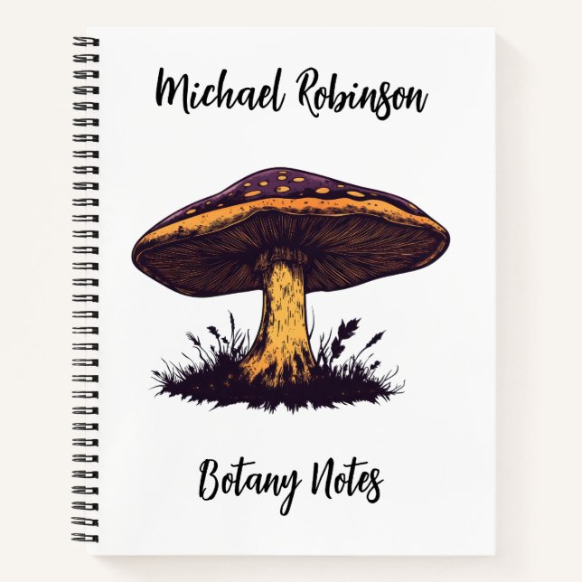 A mushroom illustration vibrant artwork.-large notebook (Front)