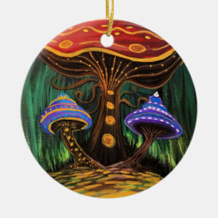 A Mushroom World Ceramic Tree Decoration