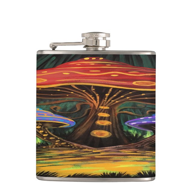 A Mushroom World Hip Flask (Front)
