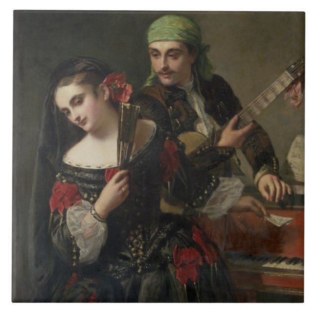 A Music Lesson, Seville Tile (Front)