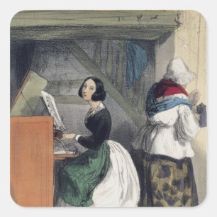 A Music School Pupil, from 'Les Femmes de Square Sticker