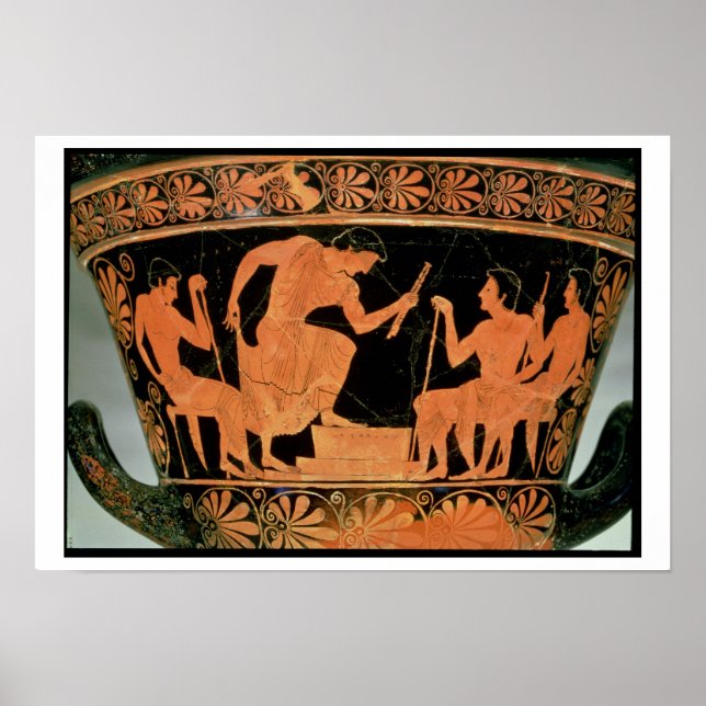 A Musical Contest, detail from an Attic red-figure Poster (Front)