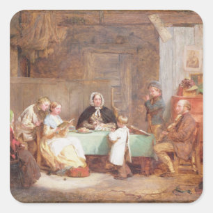 A Musical Evening (oil on canvas) 2 Square Sticker