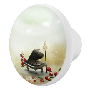A Musical Leaf Ceramic Knob