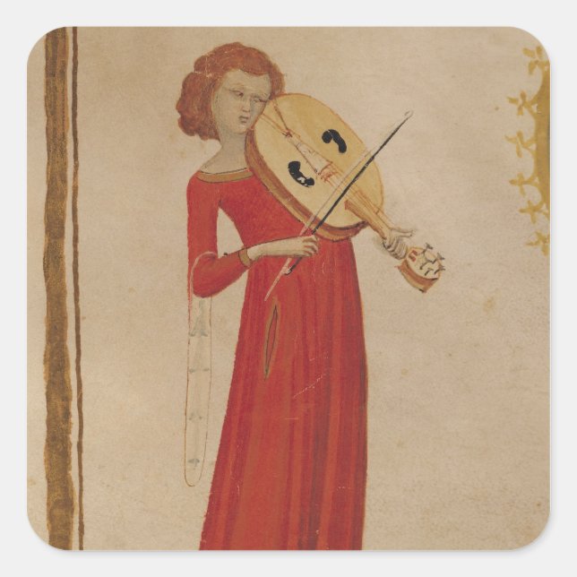 A Musician, from 'De Musica' by Boethius Square Sticker (Front)