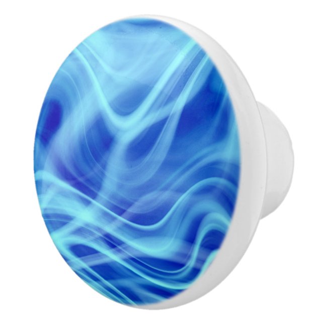 A Mystical Blue Fog  Ceramic Knob (Right)