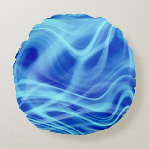 A Mystical Blue Fog  Round Cushion