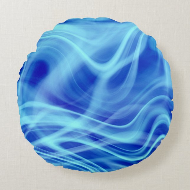 A Mystical Blue Fog  Round Cushion (Front)