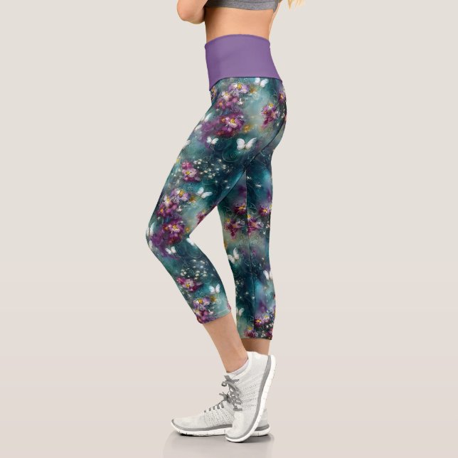 A Mystical Butterfly Series Design 11 Capri Leggings (Left)