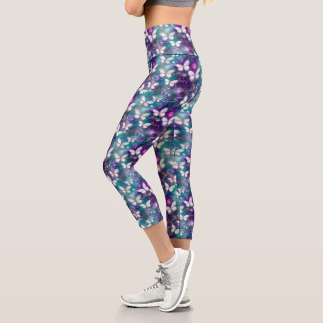 A Mystical Butterfly Series Design 1 Capri Leggings (Left)