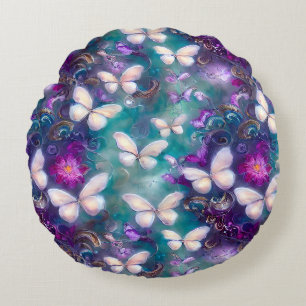 A Mystical Butterfly Series Design 1 Round Cushion