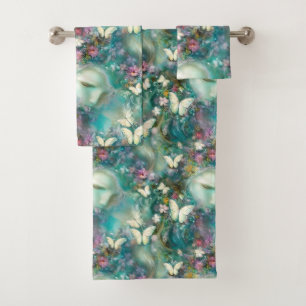 A Mystical Butterfly Series Design 3 Bath Towel Set