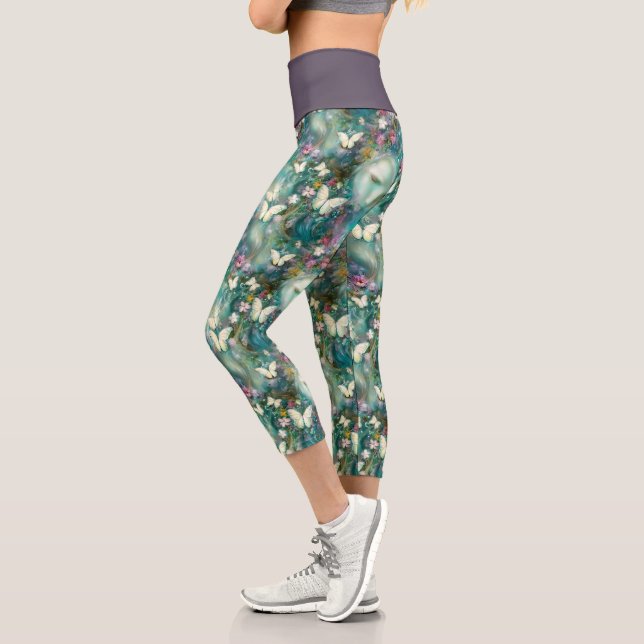 A Mystical Butterfly Series Design 3 Capri Leggings (Left)