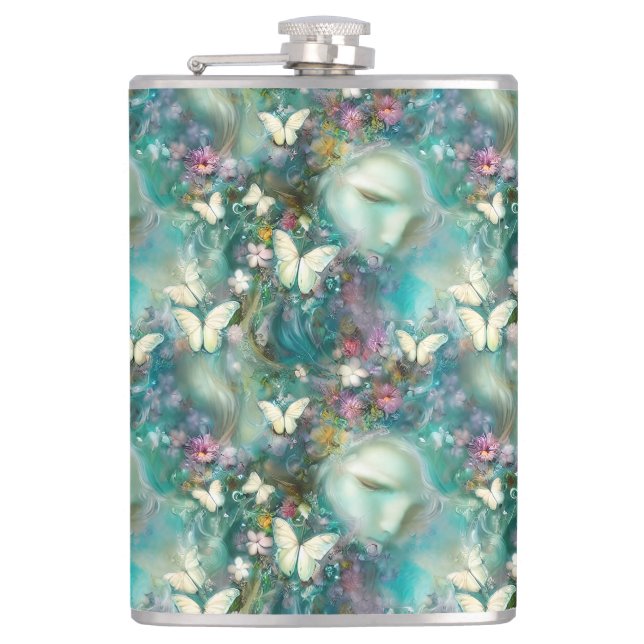 A Mystical Butterfly Series Design 3 Hip Flask (Front)