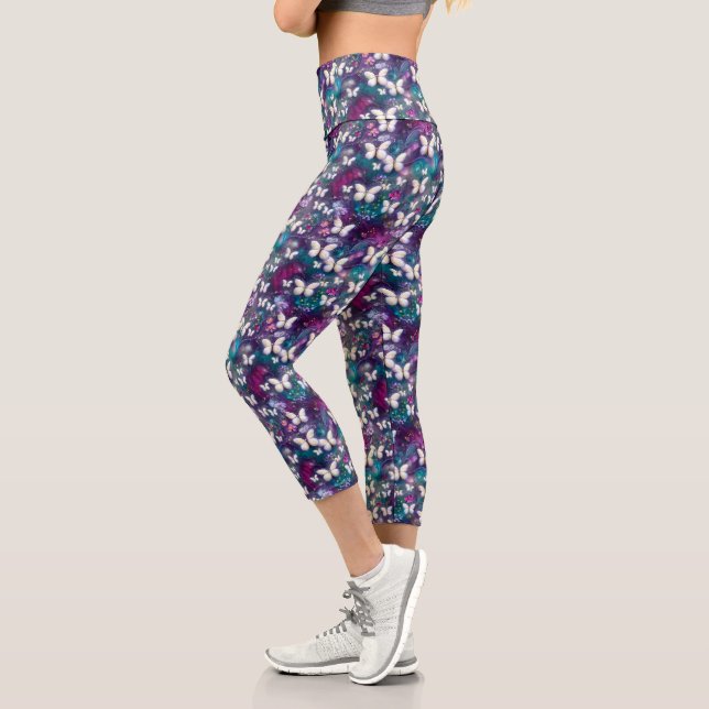 A Mystical Butterfly Series Design 5 Capri Leggings (Left)