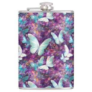 A Mystical Butterfly Series Design 7 Hip Flask