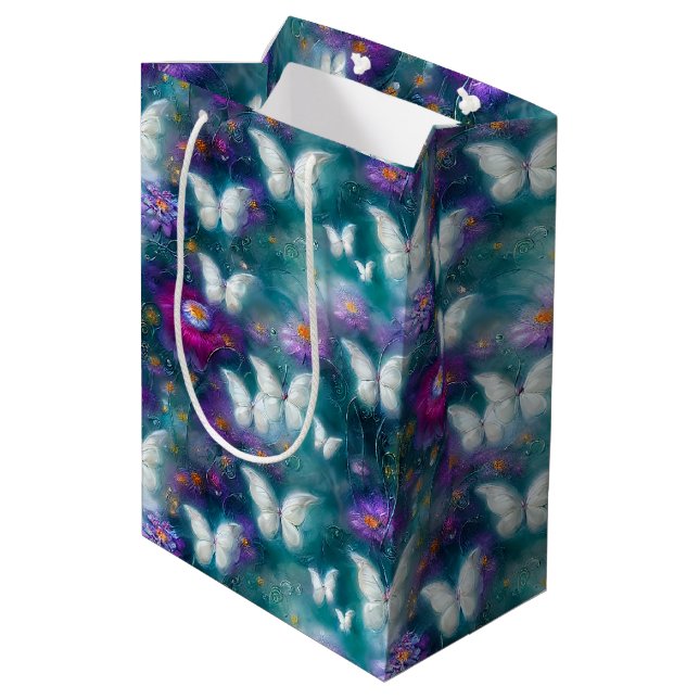 A Mystical Butterfly Series Design 9 Medium Gift Bag (Back Angled)