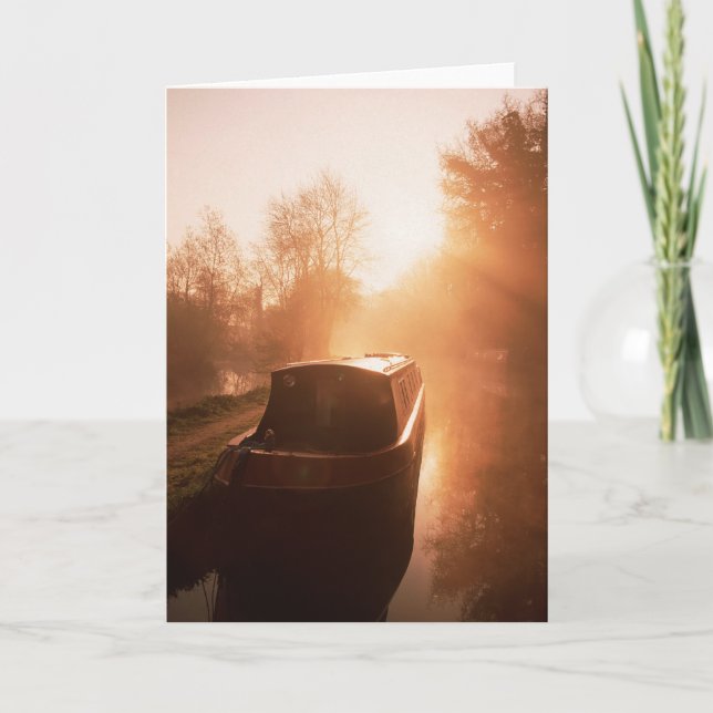 A narrowboat on the Oxford canal Greeting Card (Front)