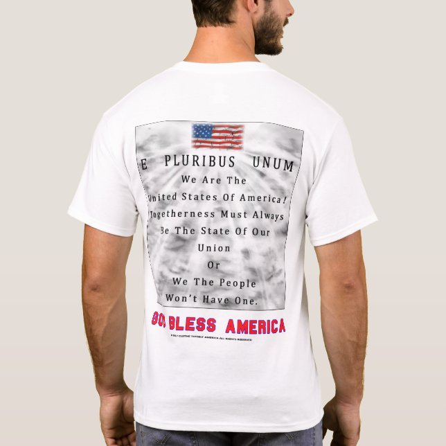 A Nation Divided-GOD BLESS AMERICA in Red Letters T-Shirt (Back)