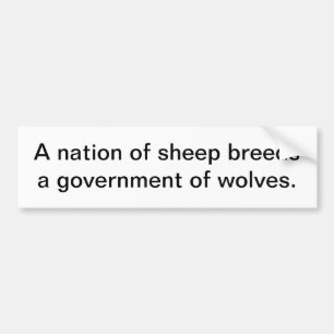 A Nation Of Sheep Bumper Sticker