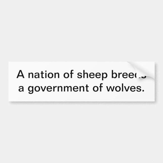 A Nation Of Sheep Bumper Sticker (Front)