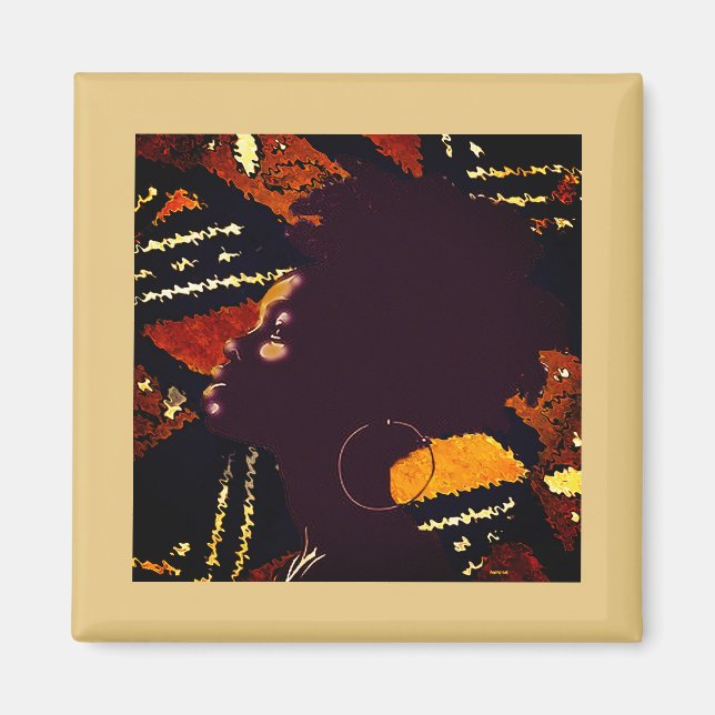 A Natural Vibe — Earth Tone Geometric Portrait  Magnet (Front)