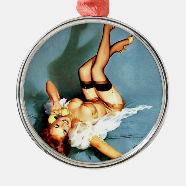 A Naughty Phone Call Metal Tree Decoration (Front)