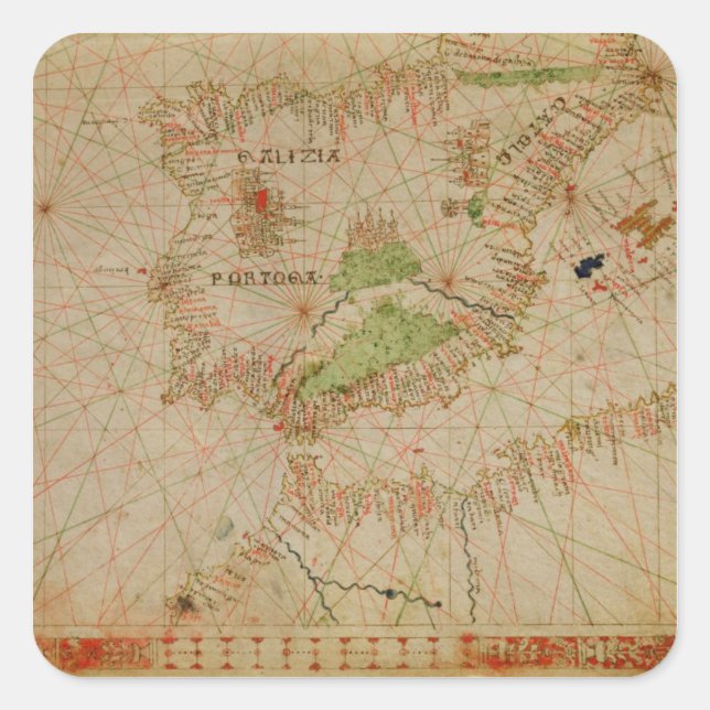 A nautical atlas square sticker (Front)