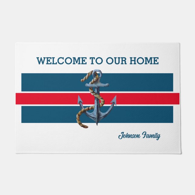 A Nautical Welcome 24" x 36" Door Mat (Front)