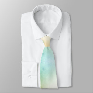 A necktie with a soft pastel watercolor design